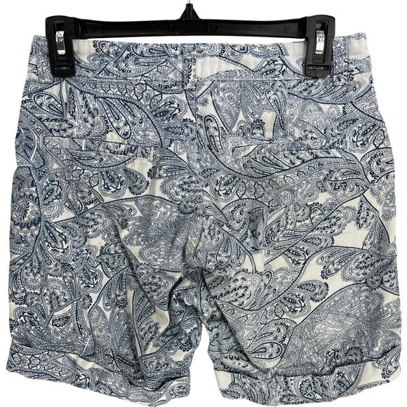 Marfinno Shorts 36 (26 Waist) Blue White Paisley Bohemian All Over Print Casual - Picture 2 of 8